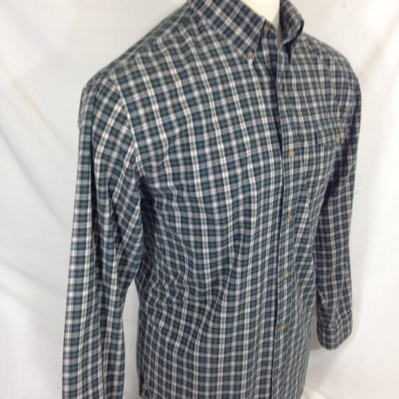 Chaps Green Plaid L/S Shirt Size Large - Picture 5 of 7